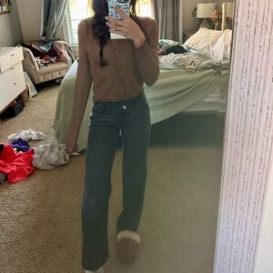 Abercrombie High-Rise Wide Leg Jeans